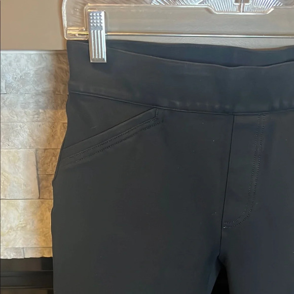 SPANX Black Ankle Cropped Pants with Elastic Waistband size Small Petite - Picture 3 of 14